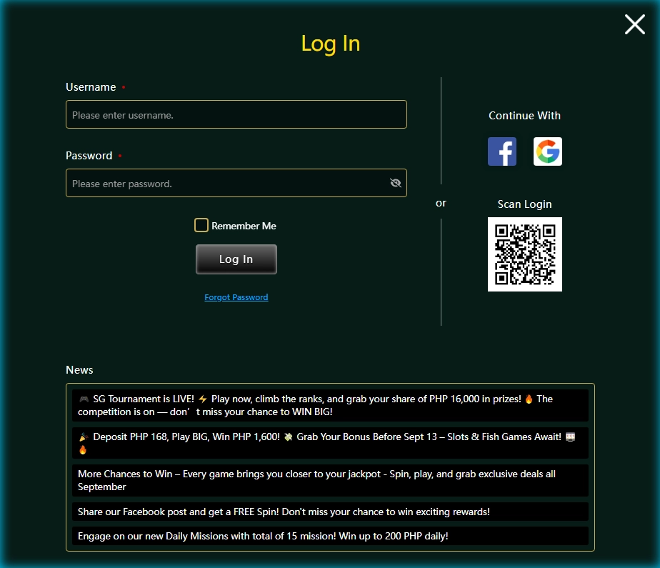 Milyon88 casino log in page