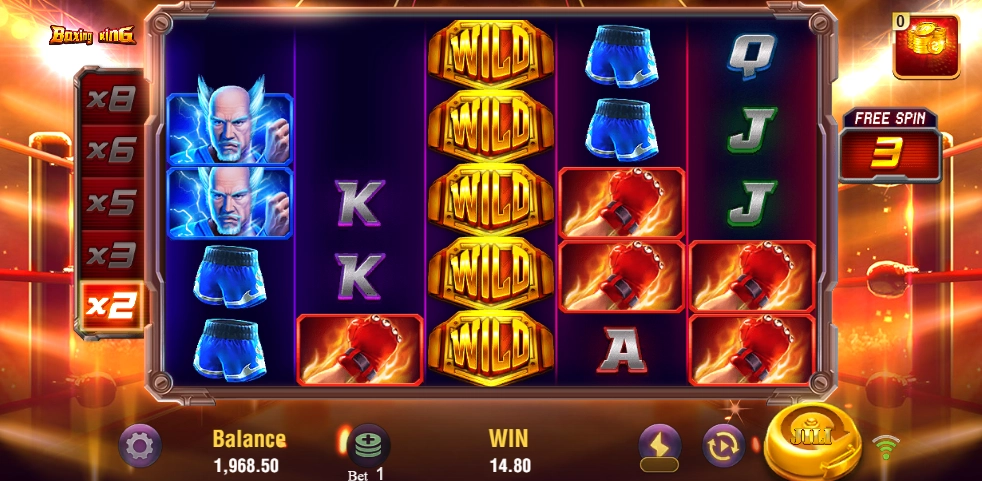Gameplay screen of JILI Boxing King online slot
