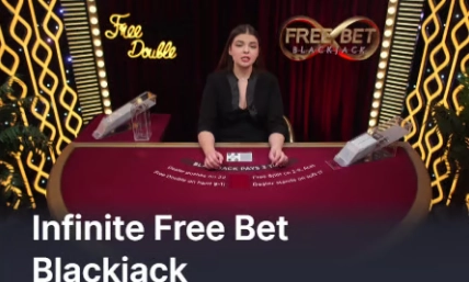 Gameplay screen of EVO Infinite Free Bet Blackjack