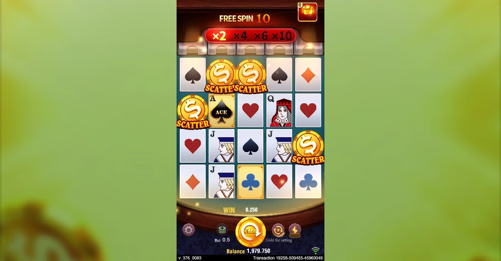 Gameplay screen of JILI Super Ace online slot
