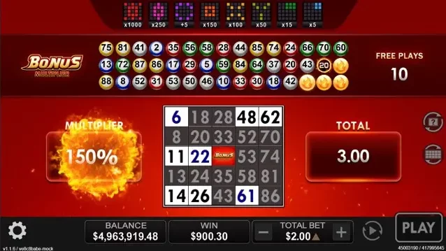 YB HEAT Bingo online game interface