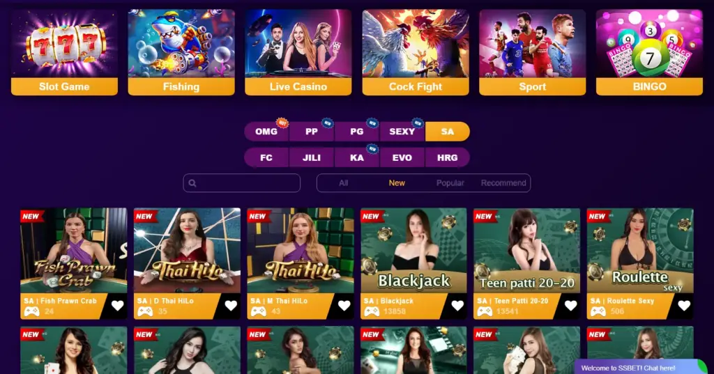 Jilino1 Casino game section showing categories like slots, live games, and fishinh games