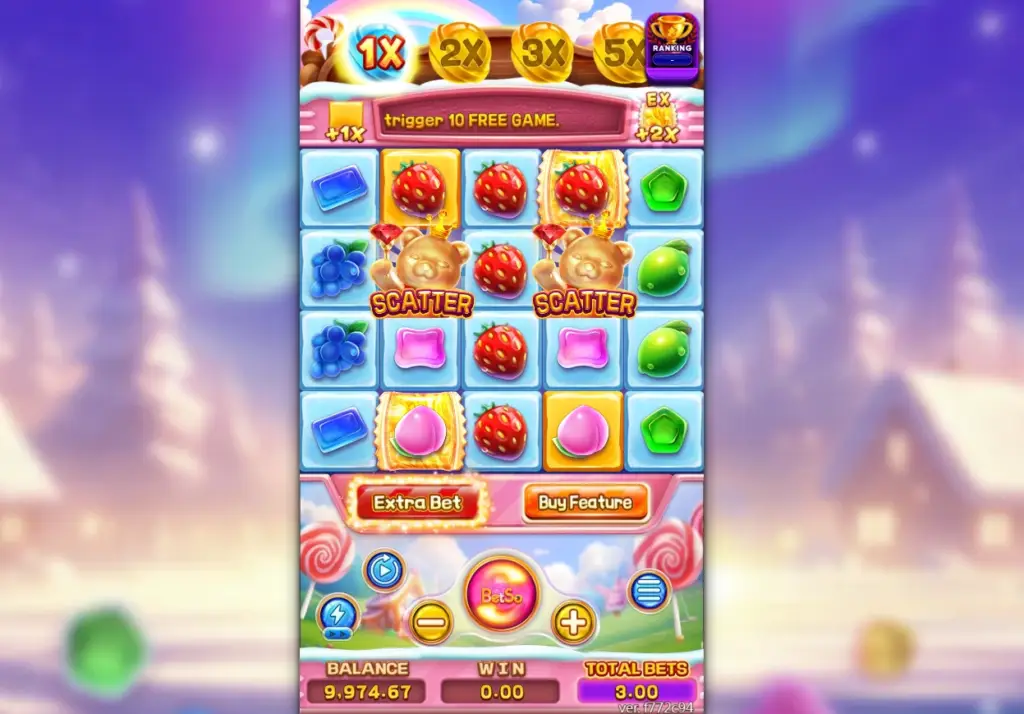 Gameplay screen of FC Sugar Bang Bang 2 online slot