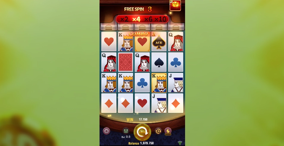 Gameplay screen of JILI Super Ace online slot
