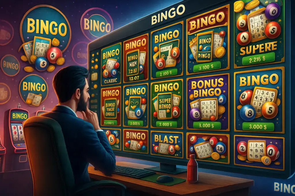 Player using winning strategies to choose lucky bingo numbers