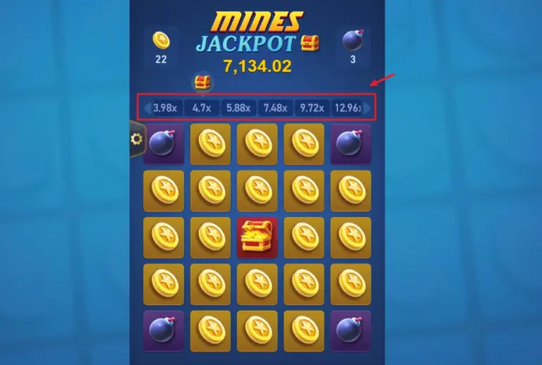 Jili Mines game image featuring the multiplier