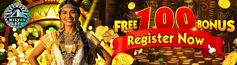 Milyon88 Casino Promotional banner showing free 100 PHP casino credits for new sign-ups