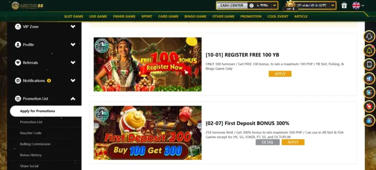 Milyon88 casino new member registration porcess for casino promos