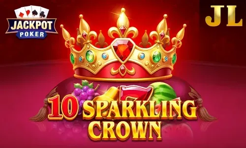 10 Sparkling Crown slot game cover with crown wild symbols and classic jewel style