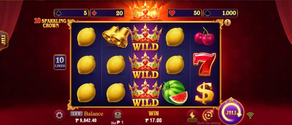 10 sparkling crown slot game screenshot