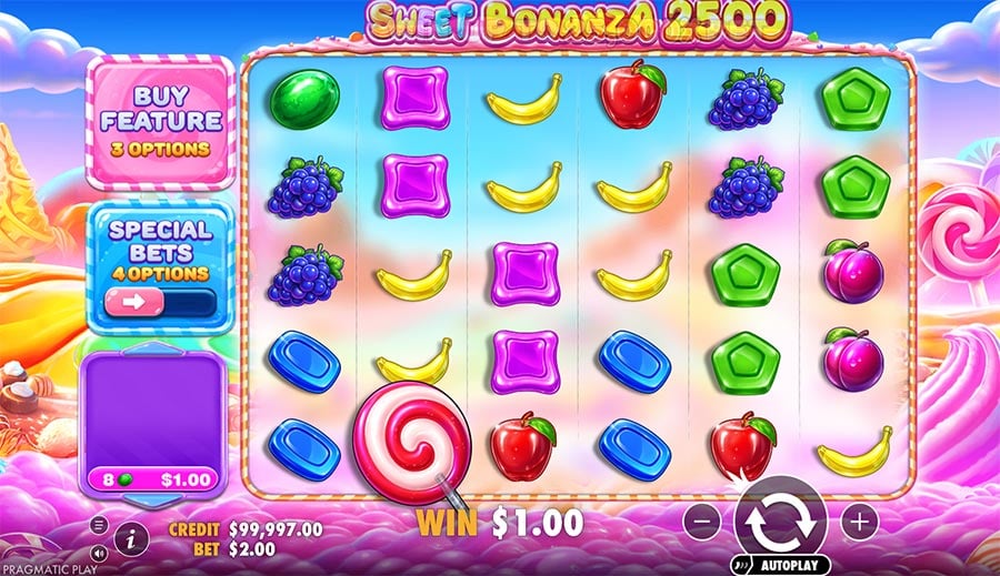 Sweet Bonanza 2500 bonus feature screenshot